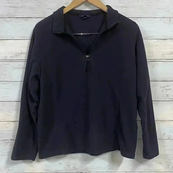 Lands’End Soft Navy Blue 1/4 Zip Up Pullover Sweater - Picture 1 of 5